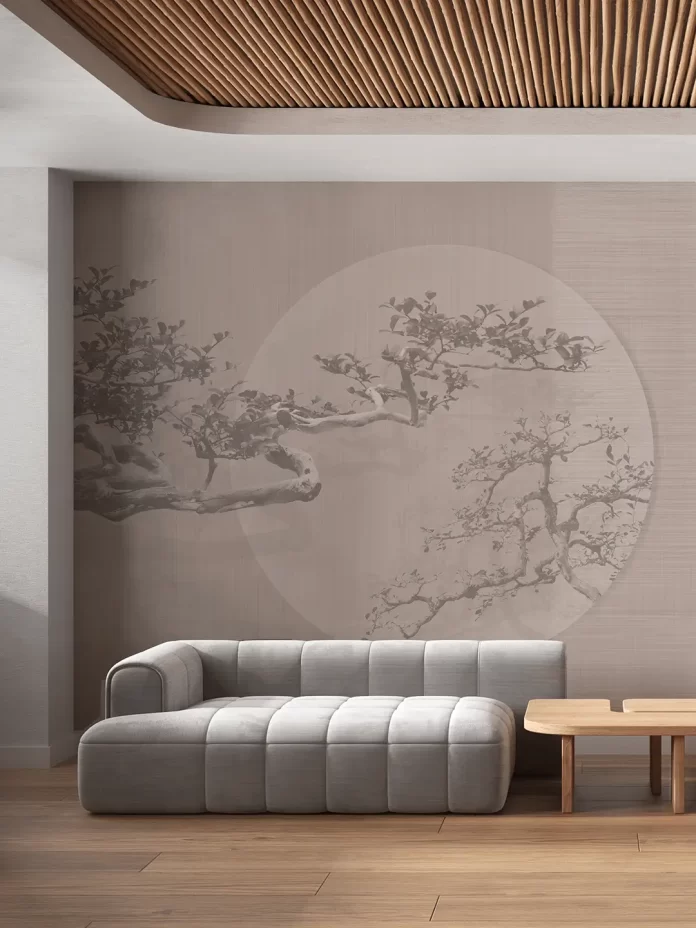 Japandi_bonsai_wallpaper_mural_livingroom.png