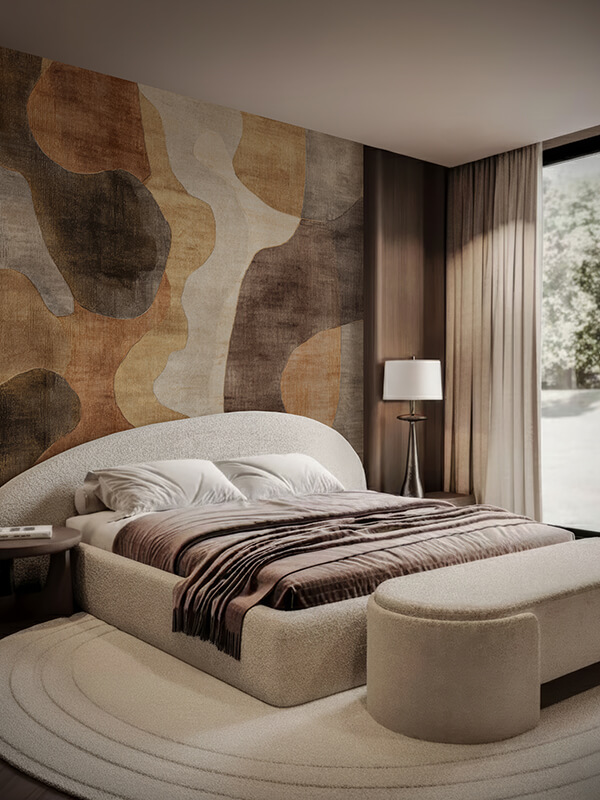 tapet-terra flow-dormitor- forme organice- wallpaper-bedroom-organic forms