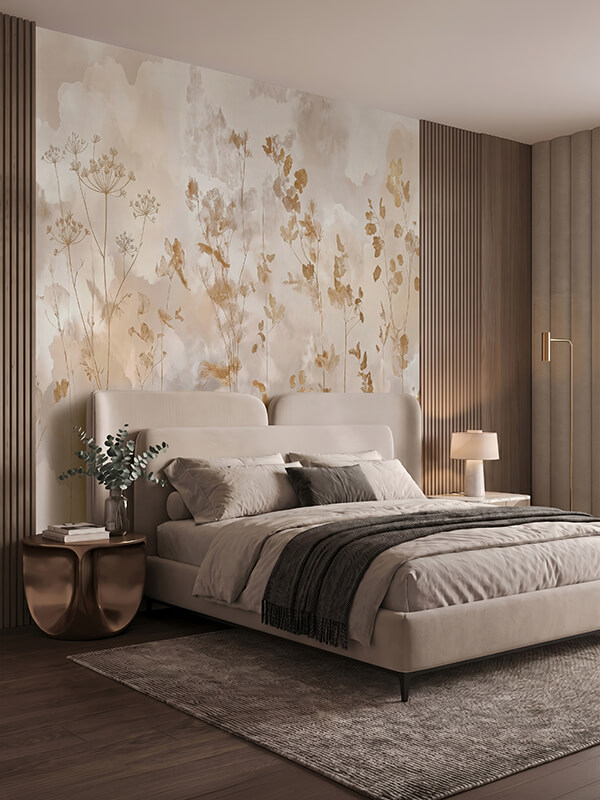 tapet-golden-eden-dormitor-flori-aurii-wallpaper-bedroom-flowers-gold
