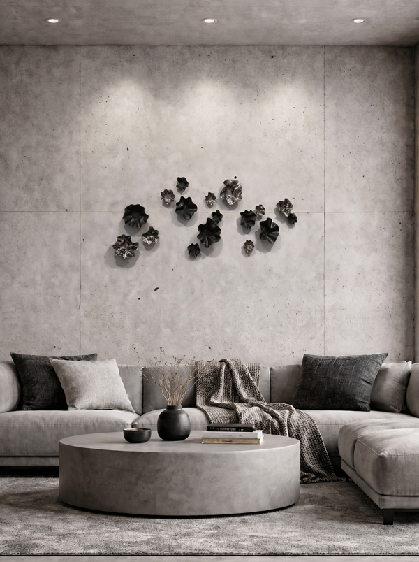 ambient-3-flori-flowes-eclipse-sculpture-decoration-sculpturi-black-metalic-negru-perete