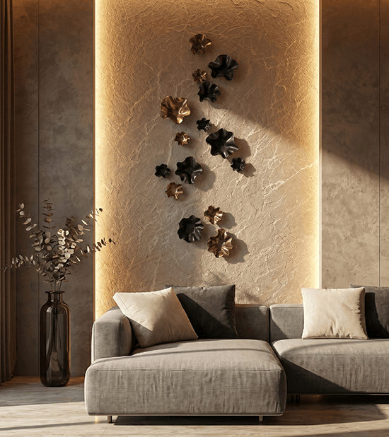 patina-flowers-flori-sculpture-decoration-sculpturi-black-gold-auriu-negru-perete